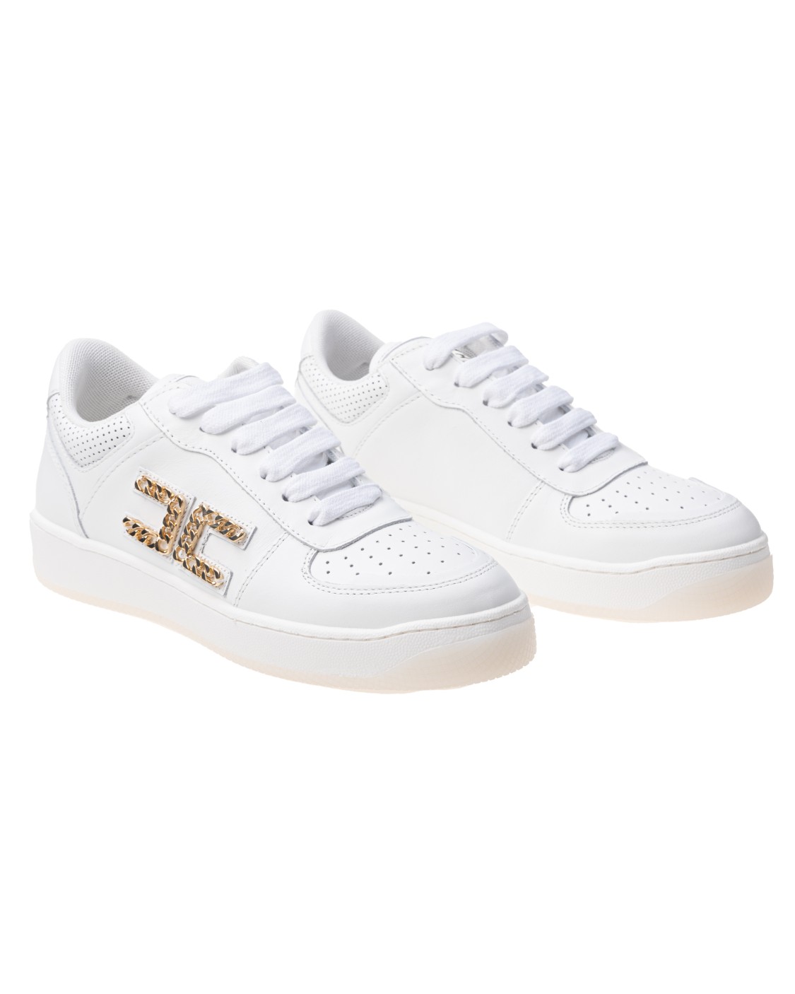 shop ELISABETTA FRANCHI Saldi Sneakers: Elisabetta Franchi sneakers con Logo.
Dettagli color oro.
Logo laterale.
Punta tonda.
Chiusura frontale con lacci.
Soletta con logo.
Suola in gomma.
Composizione: 100% pelle.
Made in Italy.. SA59H21E2-100 number 8062061